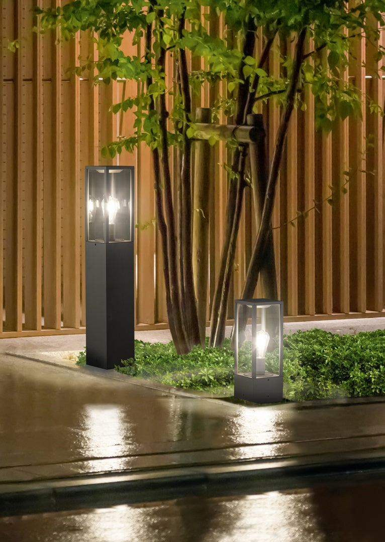 TRIO PADLAMP GARONNE ALUMINIUM/GLAS ANTRACIET 40 CM