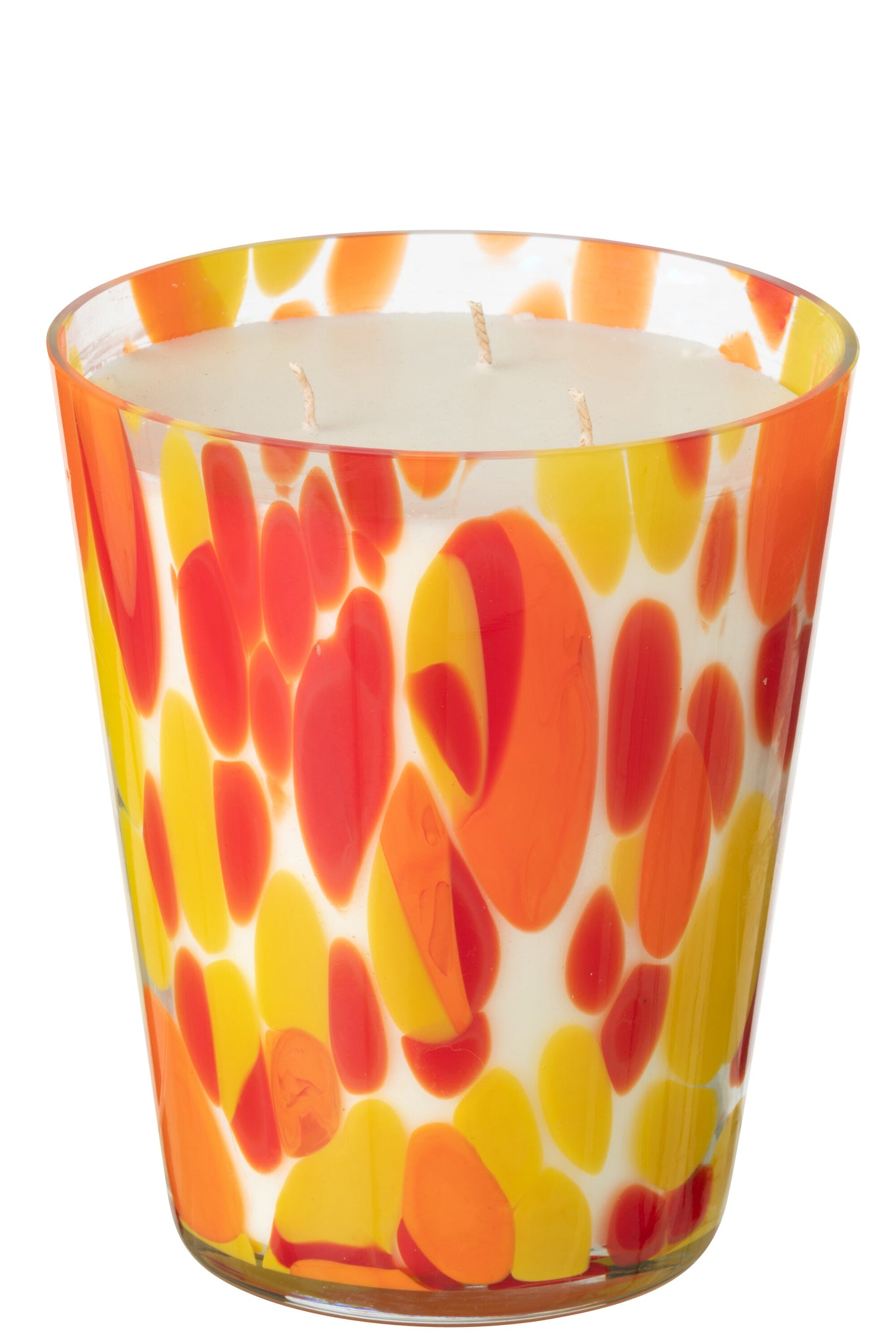 J-LINE SCENTED CANDLE NOA RED/YELLOW LARGE - 95 HOURS - Tuincentrum Lopik