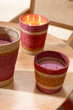 J-Line Geurkaars Basket Wax Bourgogne Medium - 55H - Tuincentrum Lopik