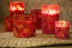 J-Line Geurkaars Flower Mosaic Wax Medium (Set van 2) - 45H - Tuincentrum Lopik