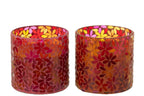 J-Line Geurkaars Flower Mosaic Wax Medium (Set van 2) - 45H - Tuincentrum Lopik