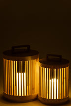 J-LINE CILINDERLAMP VURENHOUT MET LED NATUREL GROOT - Tuincentrum Lopik