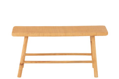 J-LINE BENCH RECTANGULAR CANE/FIR WOOD NATURAL - Tuincentrum Lopik