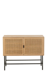 J-LINE DRESSOIR SQUARE MDF/METAAL NATUREL/ZWART SMALL - Tuincentrum Lopik