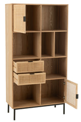 J-LINE KAST COMPARTMENTS MDF/METAAL NATUUR/ZWART - Tuincentrum Lopik