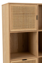 J-LINE KAST COMPARTMENTS MDF/METAAL NATUUR/ZWART - Tuincentrum Lopik