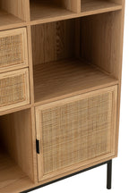 J-LINE KAST COMPARTMENTS MDF/METAAL NATUUR/ZWART - Tuincentrum Lopik