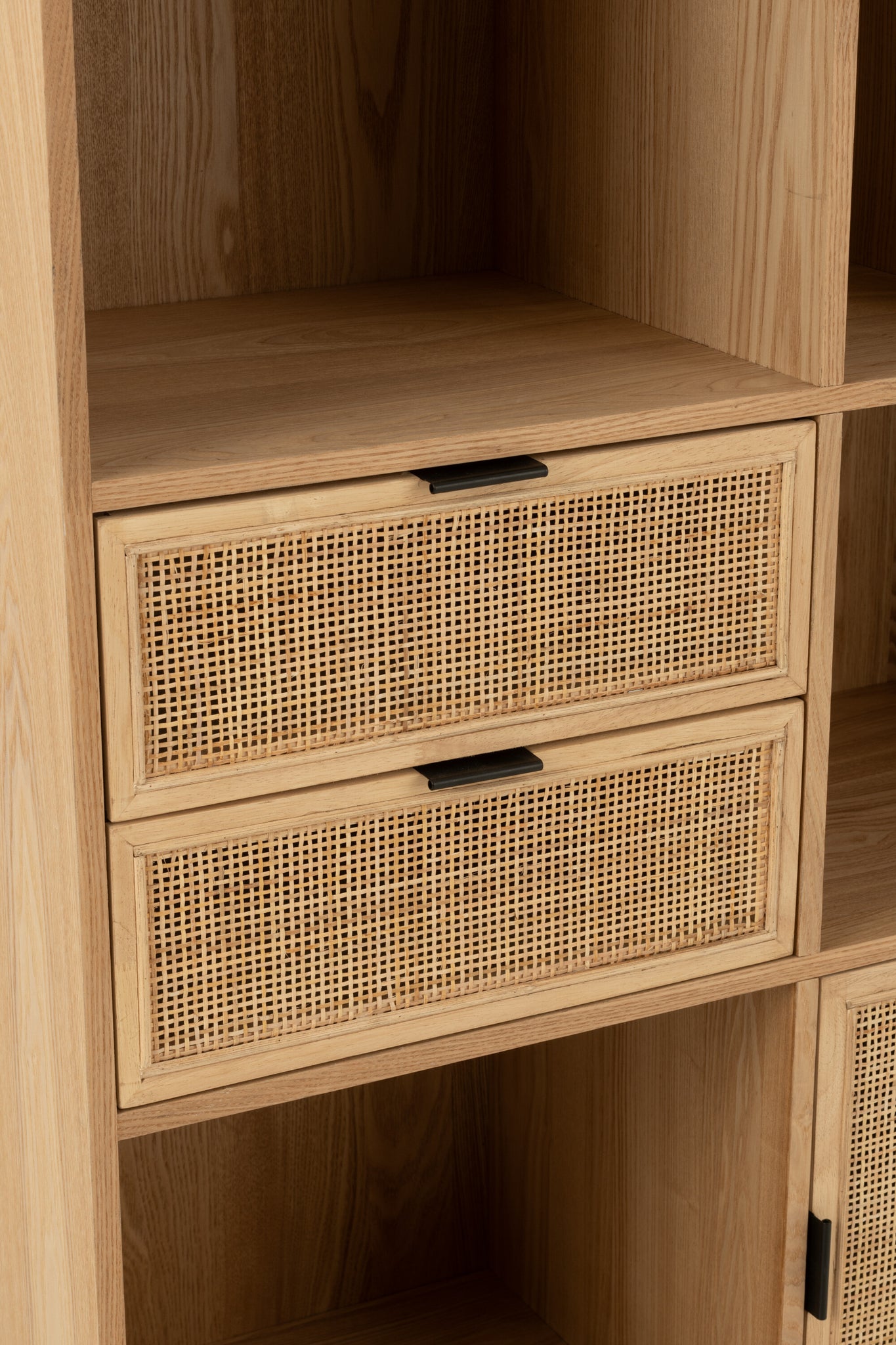 J-LINE KAST COMPARTMENTS MDF/METAAL NATUUR/ZWART - Tuincentrum Lopik