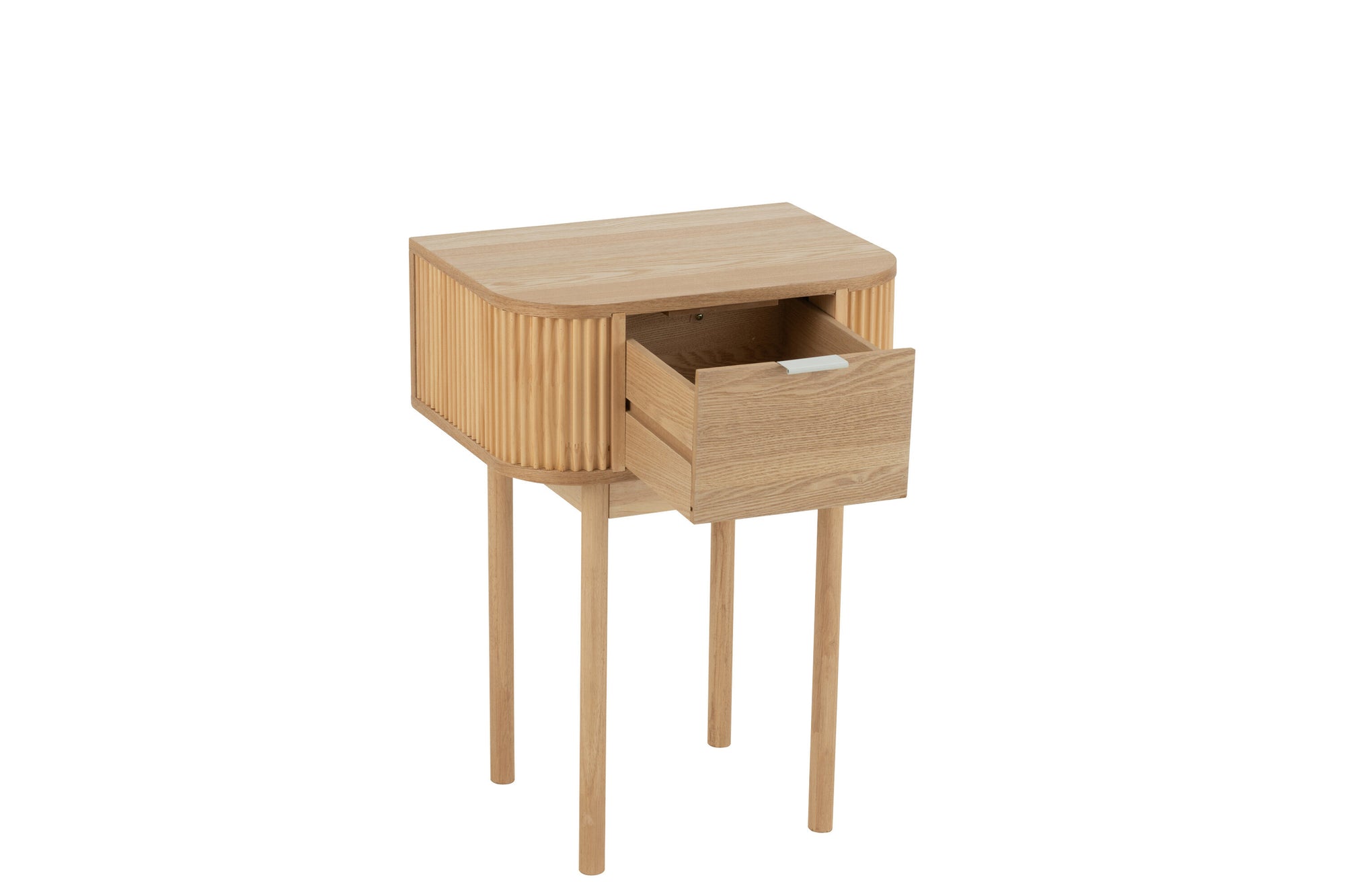J-LINE ROND NACHTKASTJE MDF/GRENENHOUT NATUREL - Tuincentrum Lopik