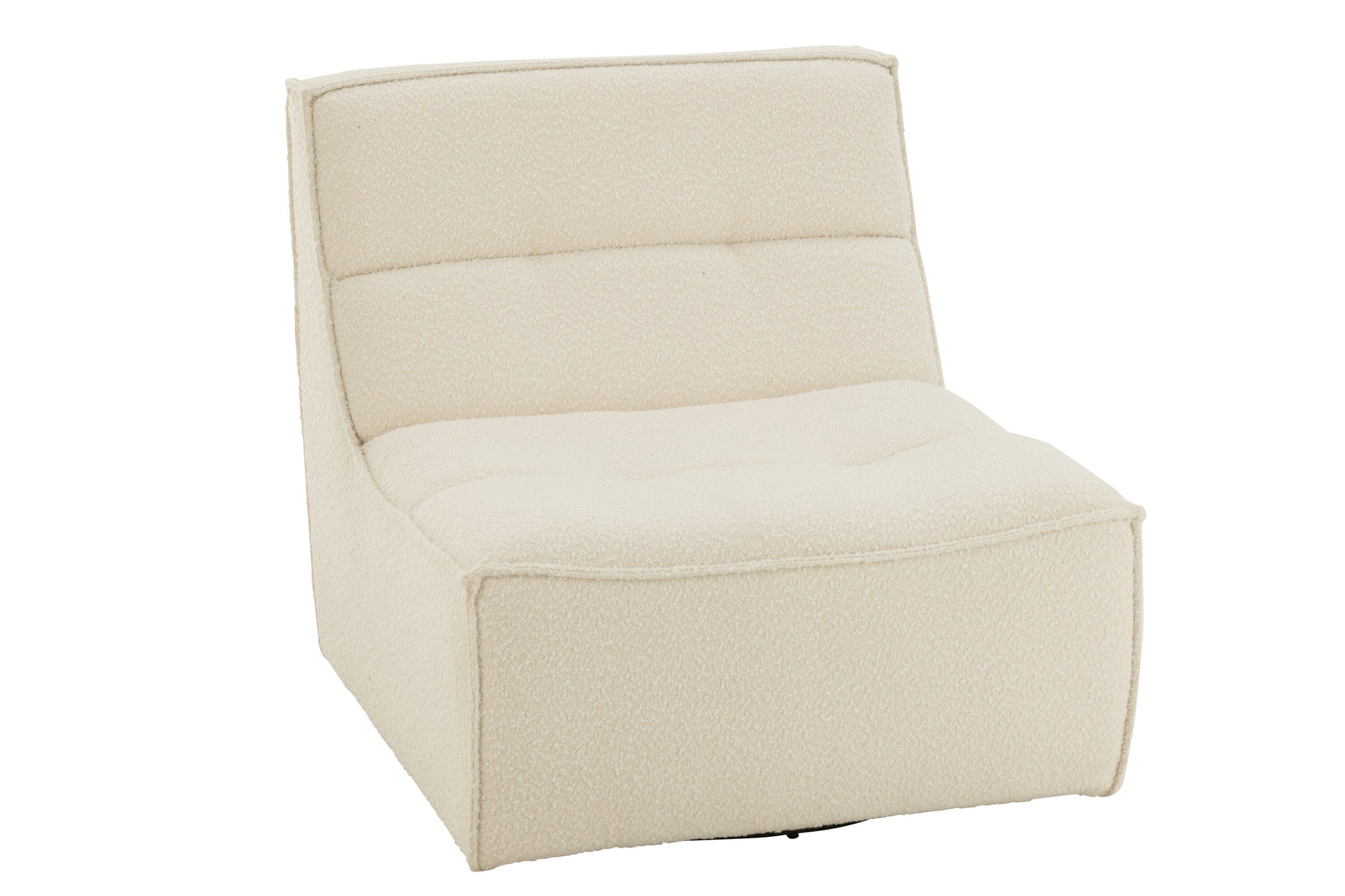 J-LINE VIERKANTE DRAAIFAUTEUIL, POPULIERENHOUT/SCHUIM, CRÈME - Tuincentrum Lopik
