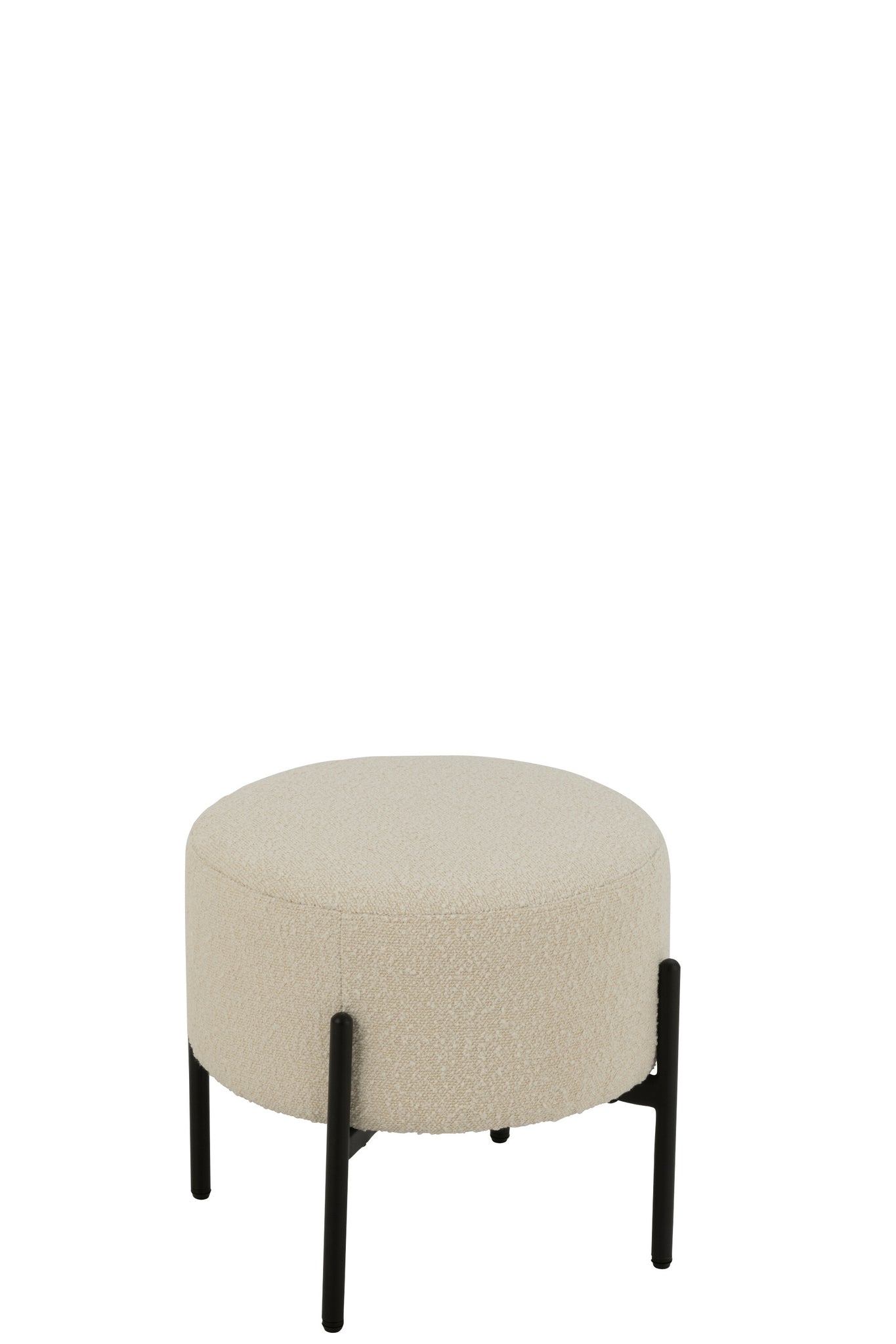 Kruk bouclé multiplex/polyester wit/zwart - Tuincentrum Lopik