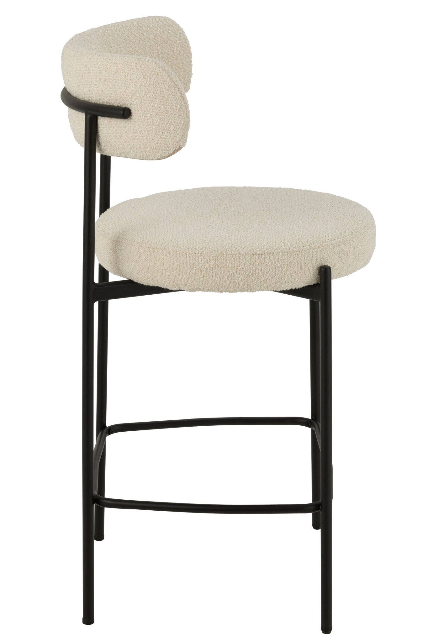 J-LINE BARSTOEL BOUCLE WIT/ZWART - Tuincentrum Lopik