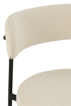 J-LINE BARSTOEL BOUCLE WIT/ZWART - Tuincentrum Lopik