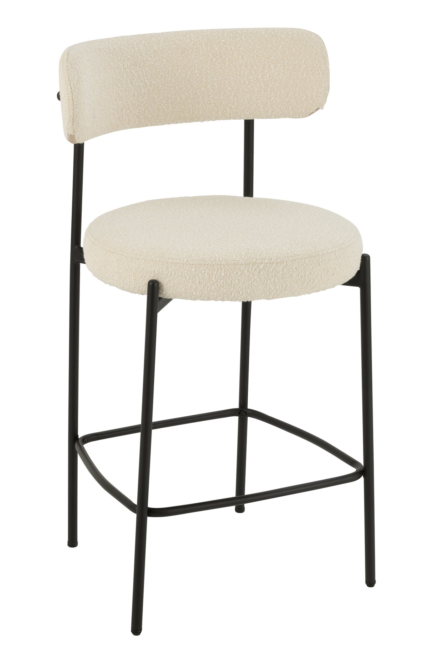 J-LINE BARSTOEL BOUCLE WIT/ZWART - Tuincentrum Lopik