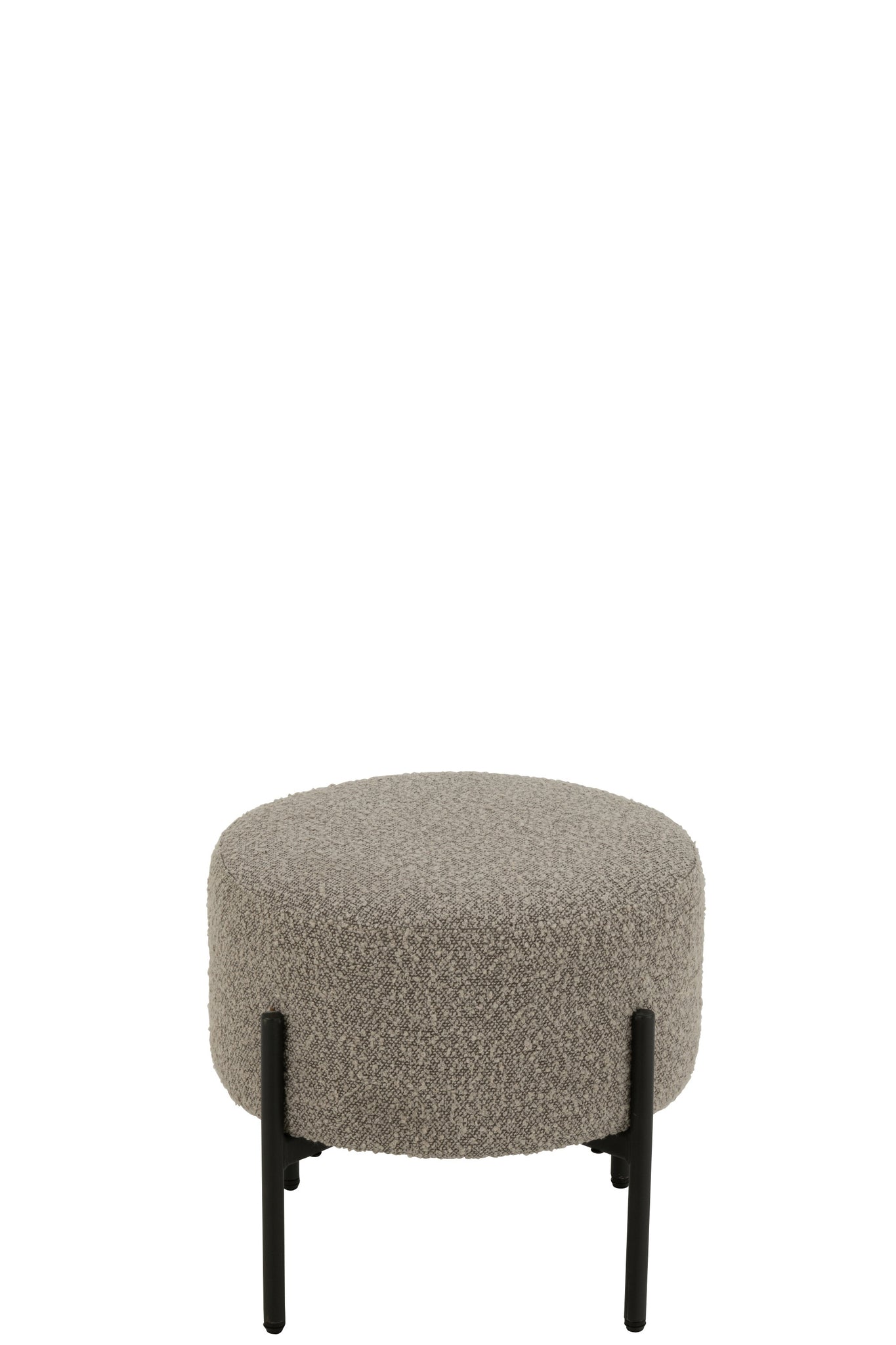 Kruk bouclé multiplex/polyester grijs/zwart - Tuincentrum Lopik