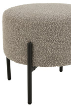 Kruk bouclé multiplex/polyester grijs/zwart - Tuincentrum Lopik