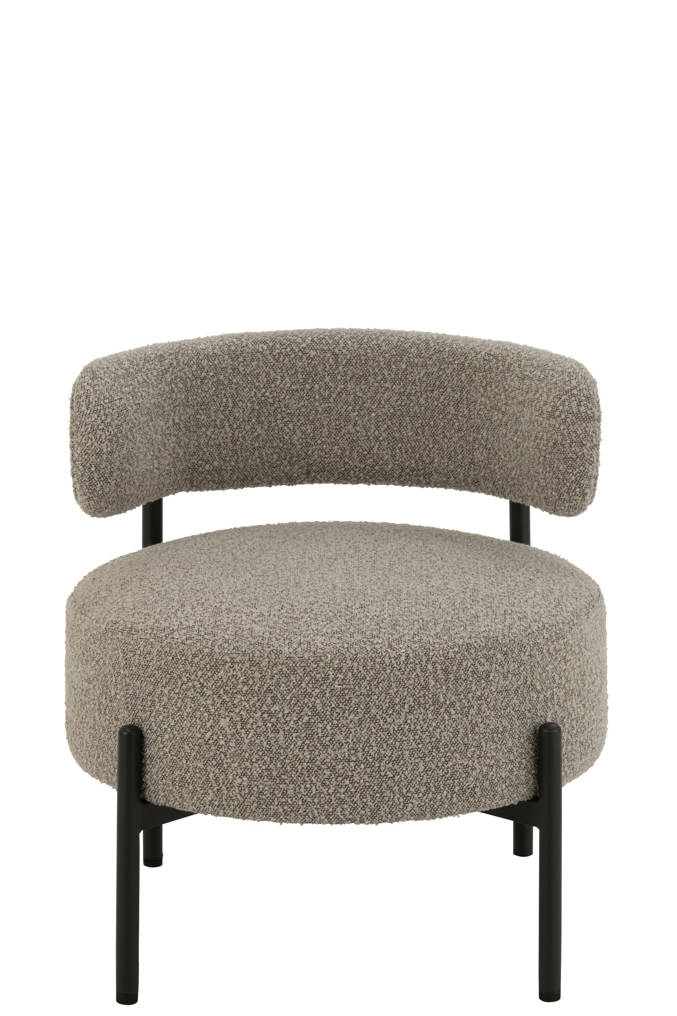 Loungestoel Bouclé multiplex/polyester grijs/zwart - Tuincentrum Lopik