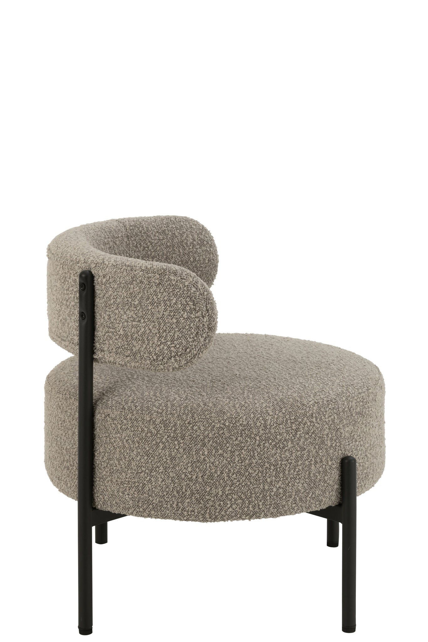 Loungestoel Bouclé multiplex/polyester grijs/zwart - Tuincentrum Lopik