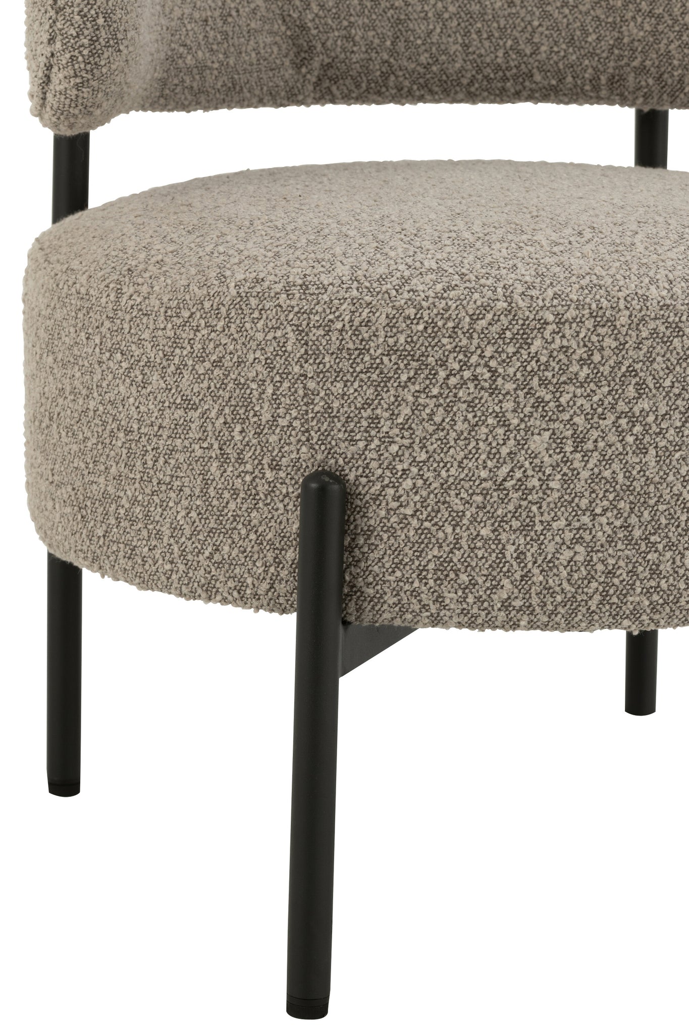 Loungestoel Bouclé multiplex/polyester grijs/zwart - Tuincentrum Lopik