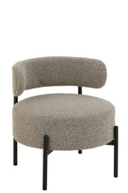 Loungestoel Bouclé multiplex/polyester grijs/zwart - Tuincentrum Lopik