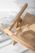 Stoel Grid essenhout/rotan naturel - Tuincentrum Lopik