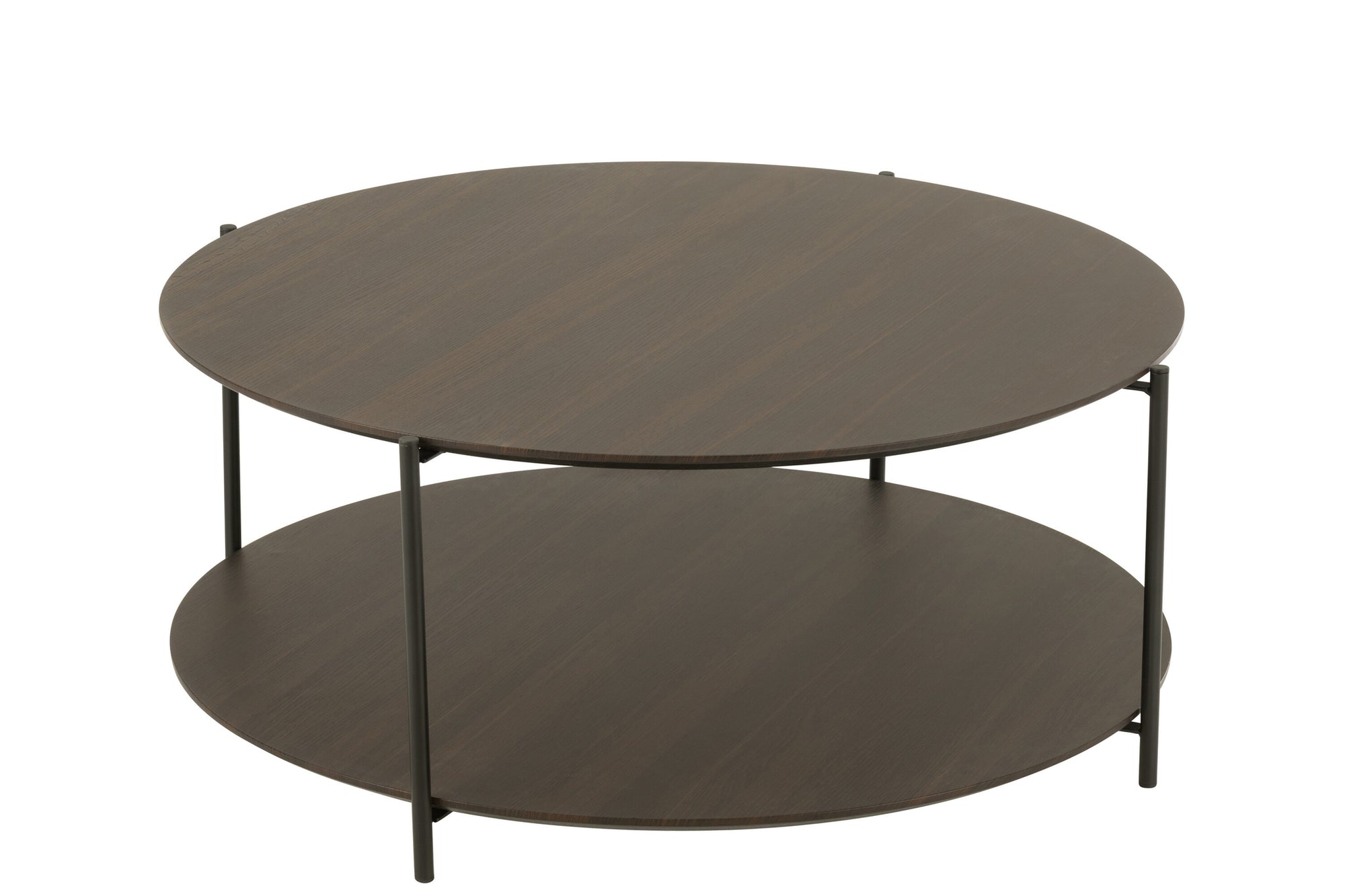Salontafel Rond Mdf/Metaal Donkerbruin Klein - Tuincentrum Lopik