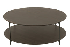 Salontafel Rond Mdf/Metaal Donkerbruin Groot - Tuincentrum Lopik
