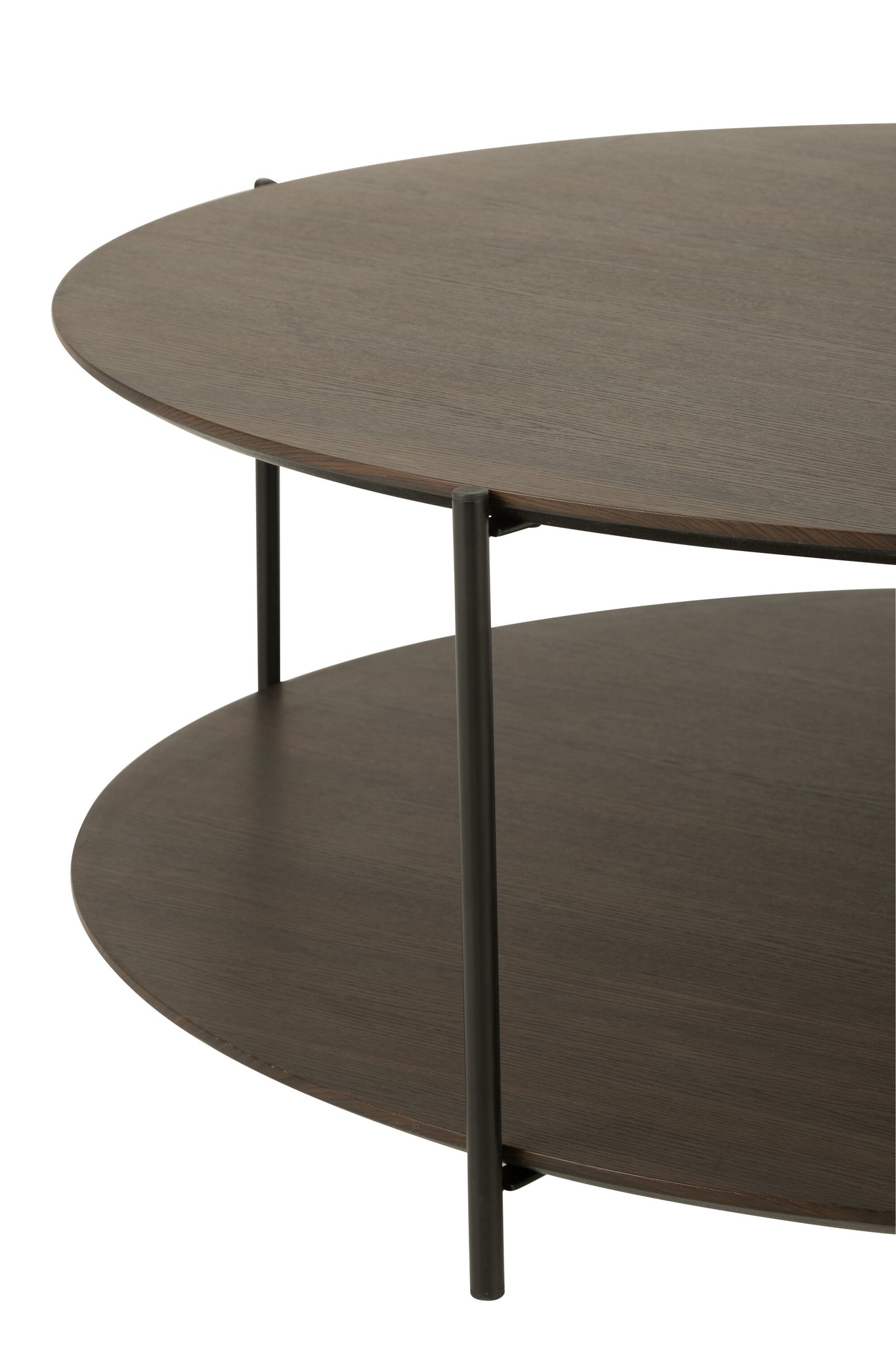 Salontafel Rond Mdf/Metaal Donkerbruin Groot - Tuincentrum Lopik