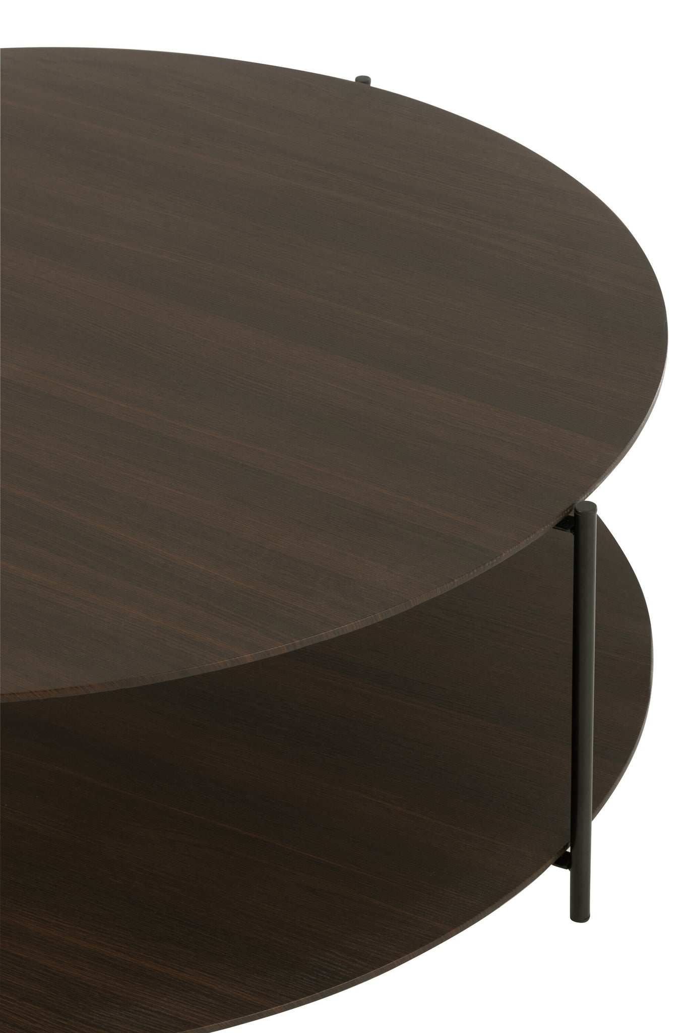 Salontafel Rond Mdf/Metaal Donkerbruin Groot - Tuincentrum Lopik