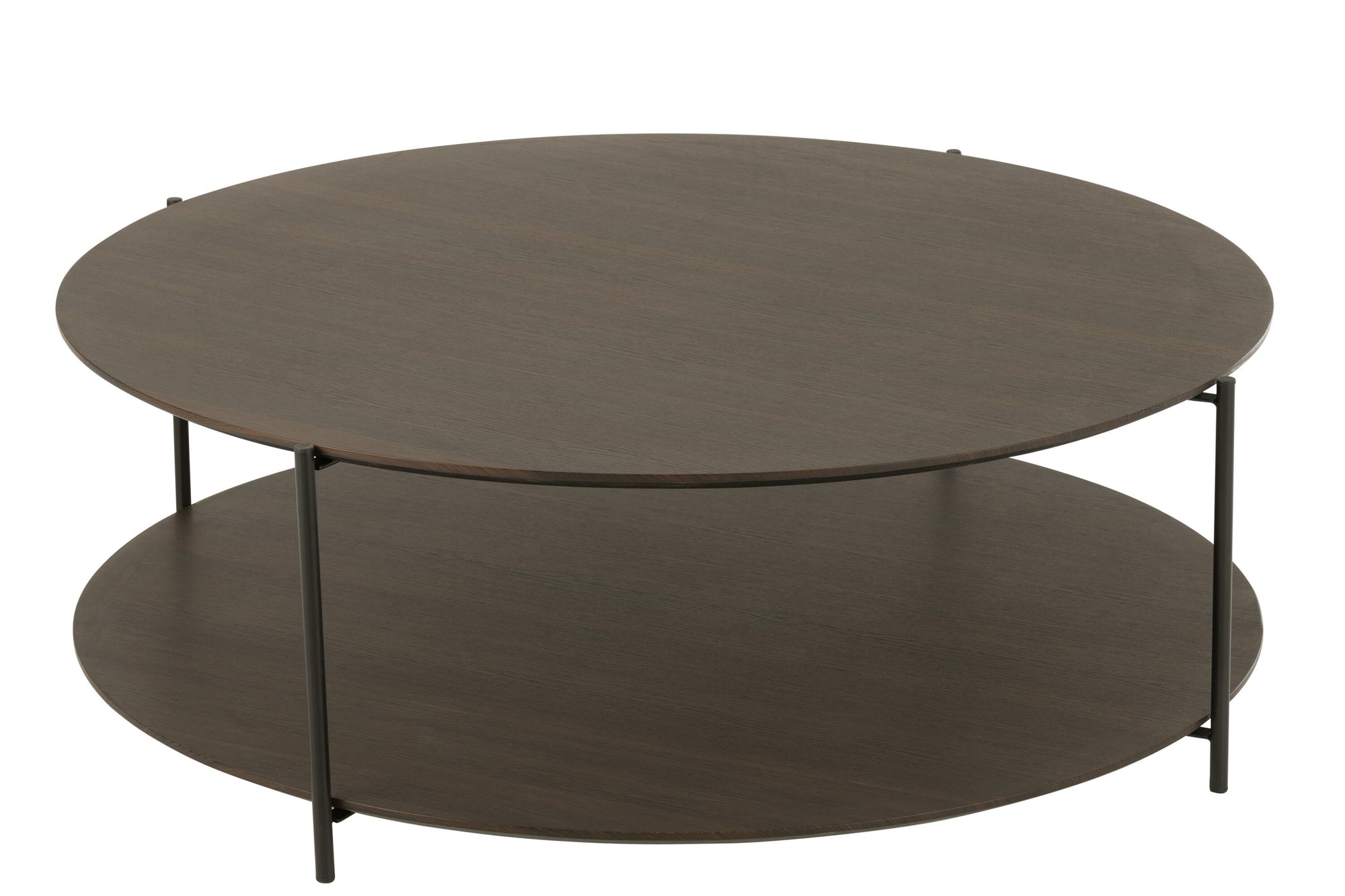 Salontafel Rond Mdf/Metaal Donkerbruin Groot - Tuincentrum Lopik