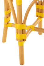 J-LINE STOOL RATTAN YELLOW/WHITE SMALL
