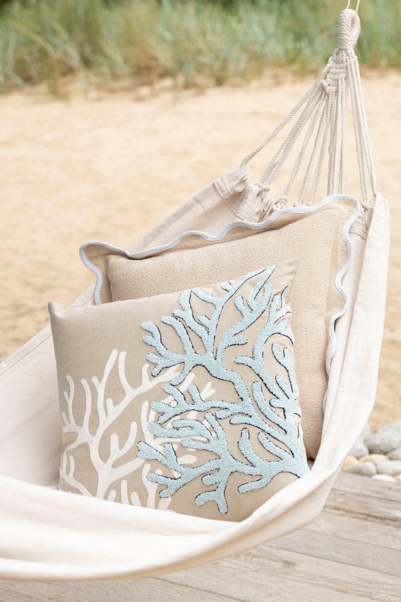 J-LINE HANGMAT UNI – KATOEN/POLYESTER LICHTBEIGE - Tuincentrum Lopik