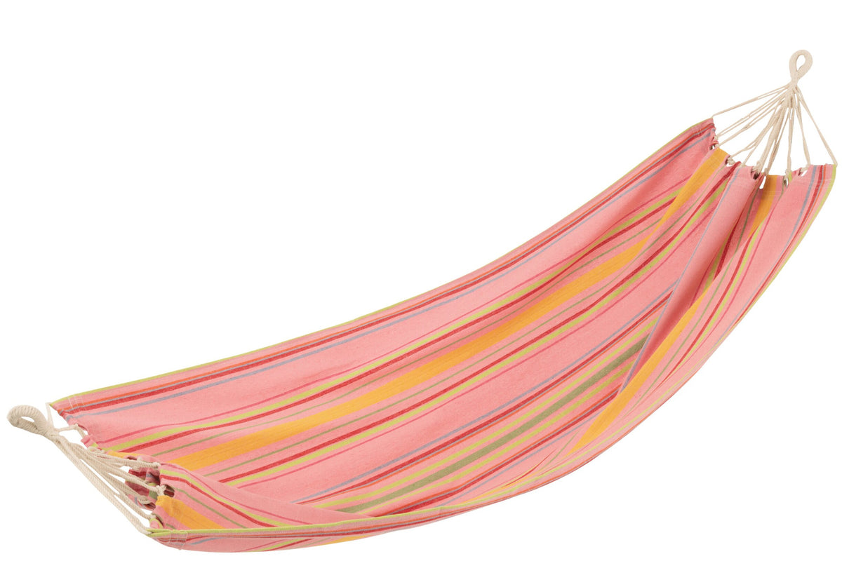 J-LINE GESTREEPTE HANGMAT KATOEN/POLYESTER LICHTROZE