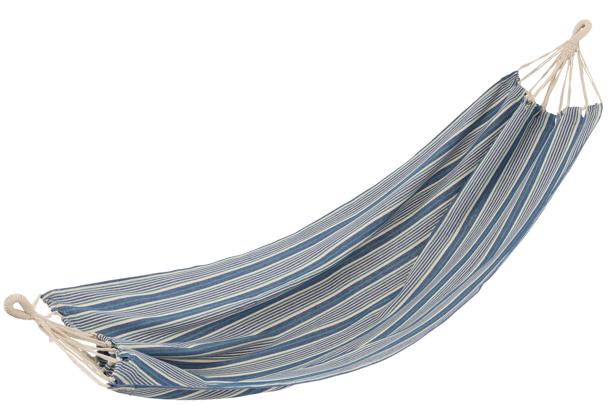 J-LINE HANGMAT STREPEN – KATOEN/POLYESTER BLAUW/WIT - Tuincentrum Lopik