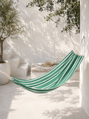 J-LINE HANGMAT STREPEN – KATOEN/POLYESTER DONKERGROEN/WIT