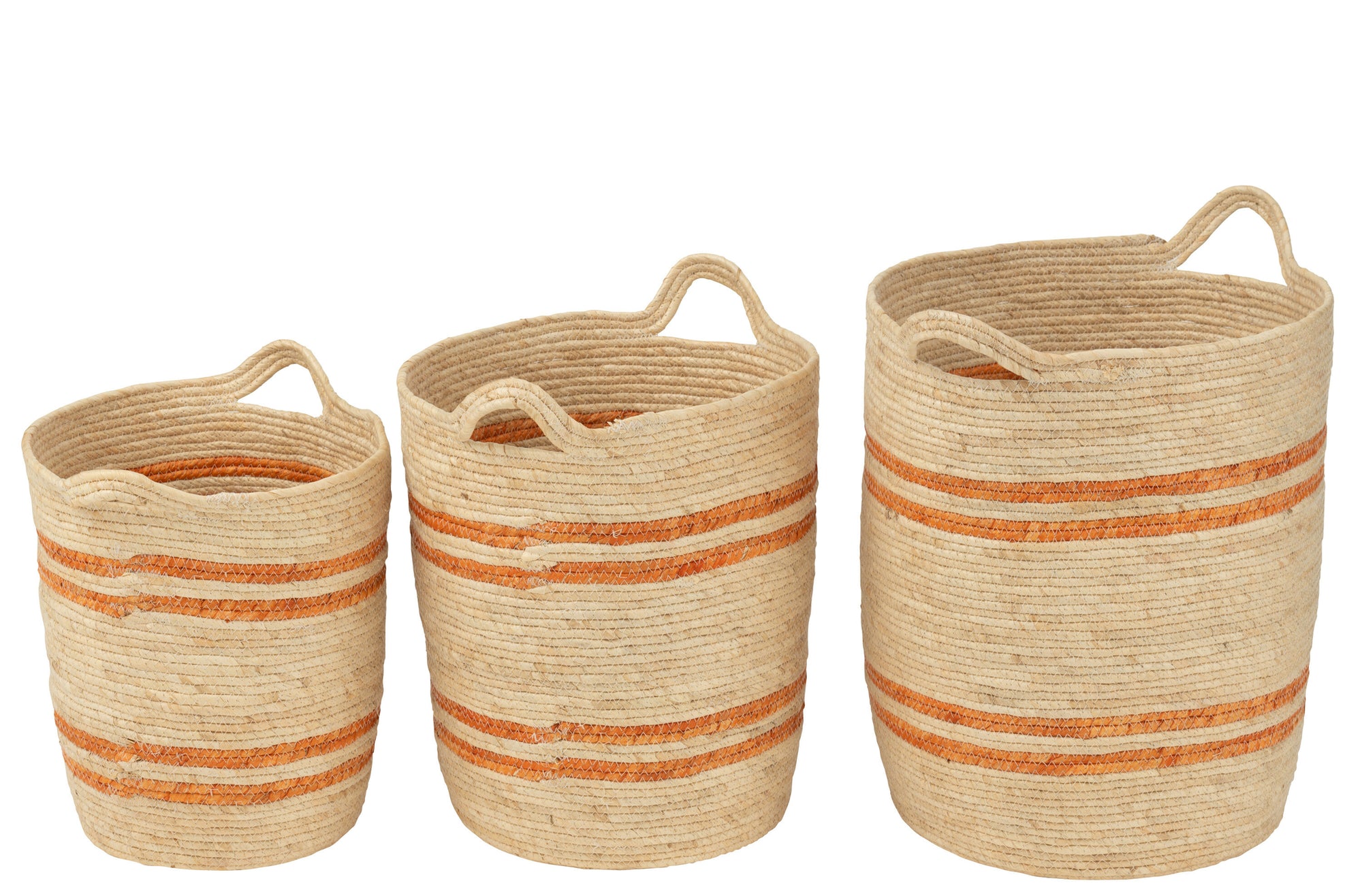 J-LINE SET VAN 3 MANDEN STREPEN + HANDVAT – MAISBLAD NATUREL/ORANJE - Tuincentrum Lopik