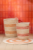 J-LINE SET VAN 3 MANDEN STREPEN + HANDVAT – MAISBLAD NATUREL/ORANJE - Tuincentrum Lopik