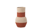 J-LINE VASE STRIPES SEAGRASS NATURAL/TERRACOTTA - Tuincentrum Lopik