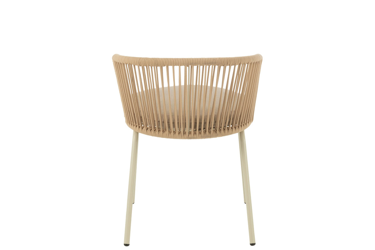 J-LINE STOEL TOA STAAL/ROPE BEIGE