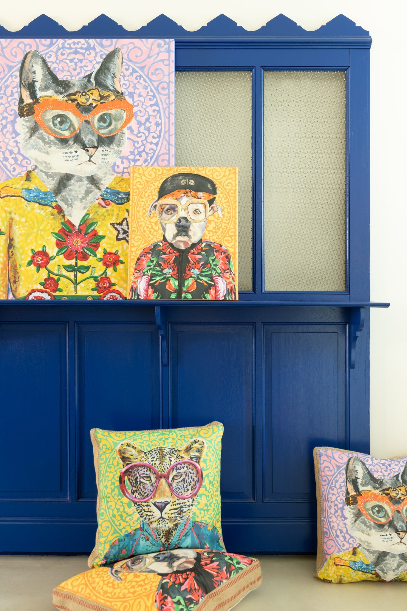 J-LINE WANDDECORATIE KAT POP ART CANVAS MIX GROOT - 75 X 100 CM - Tuincentrum Lopik
