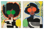 J-LINE WANDDECORATIE VROUWEN POP ART CANVAS MIX GROOT - SET VAN 2 - 75 X 100 CM - Tuincentrum Lopik