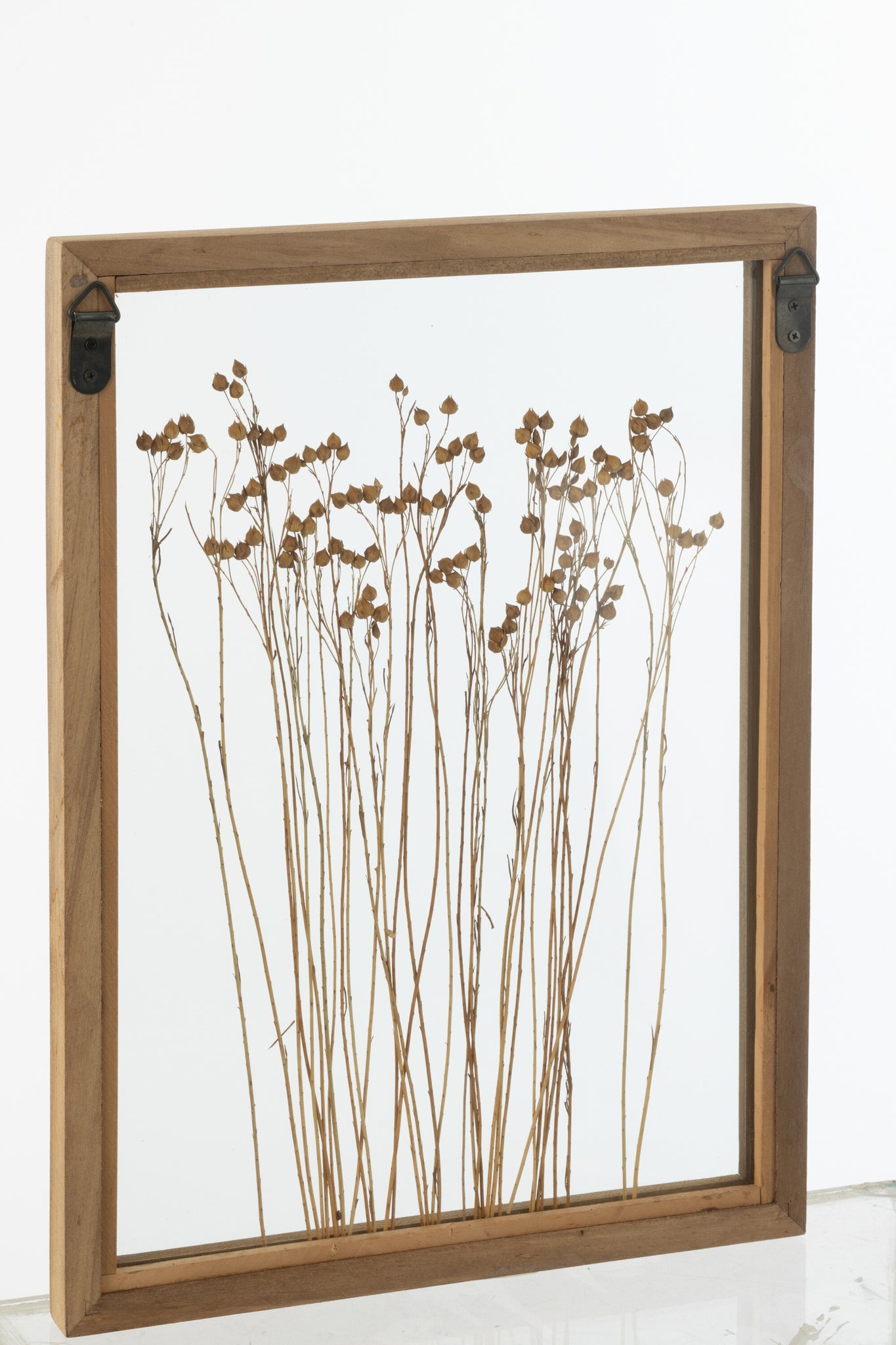 J-LINE WANDDECORATIE CEREAL GRENS DENNENHOUT/GLAS TRANSPARANT/BRUIN (SET VAN 2)