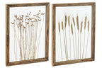 J-LINE WANDDECORATIE CEREAL GRENS DENNENHOUT/GLAS TRANSPARANT/BRUIN (SET VAN 2)