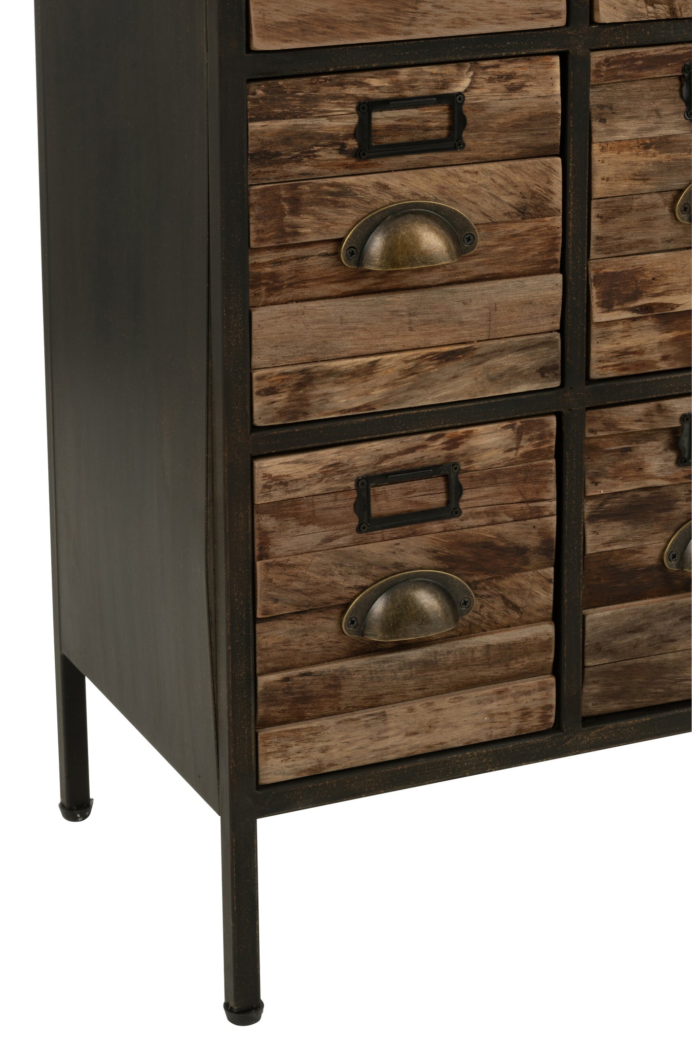 Cupboard 16 Drawers Wood/Metal Brown - Tuincentrum Lopik