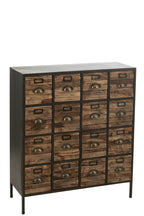 Cupboard 16 Drawers Wood/Metal Brown - Tuincentrum Lopik