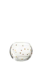 Appetize Heart Glass Transparent/Gold - Tuincentrum Lopik