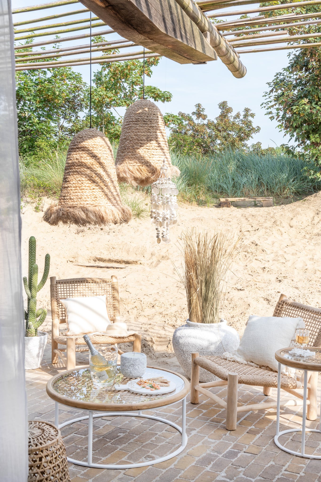 J-LINE BANK VITA TEAK/PLASTIC NATUREL - Tuincentrum Lopik