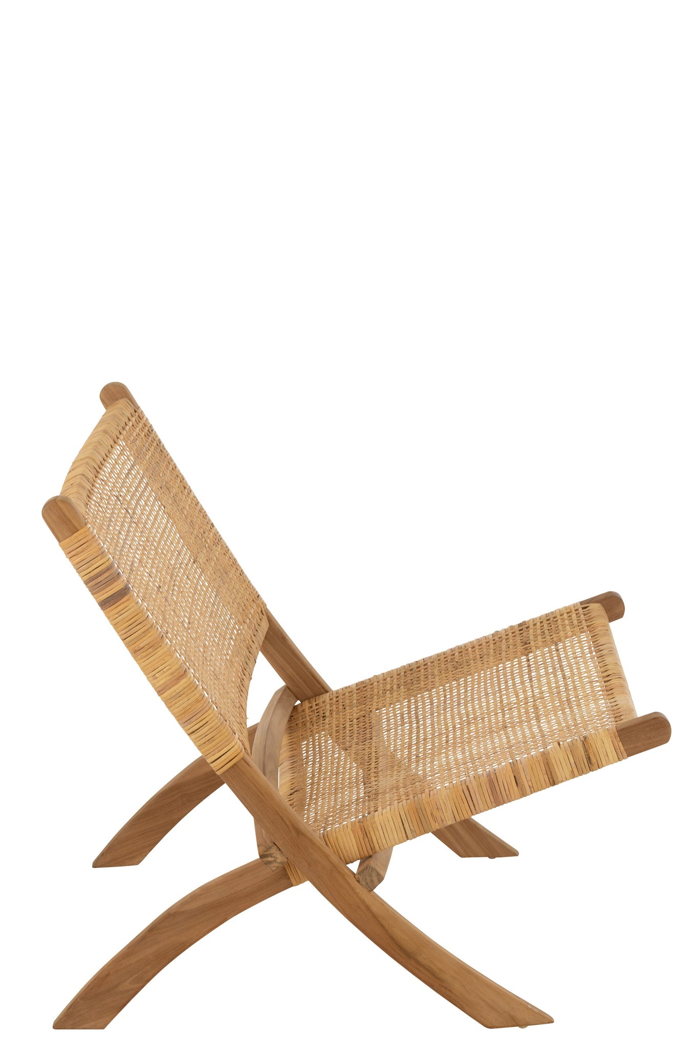 J-LINE VOUWSTOEL ROTAN/TEAK NATUREL - Tuincentrum Lopik
