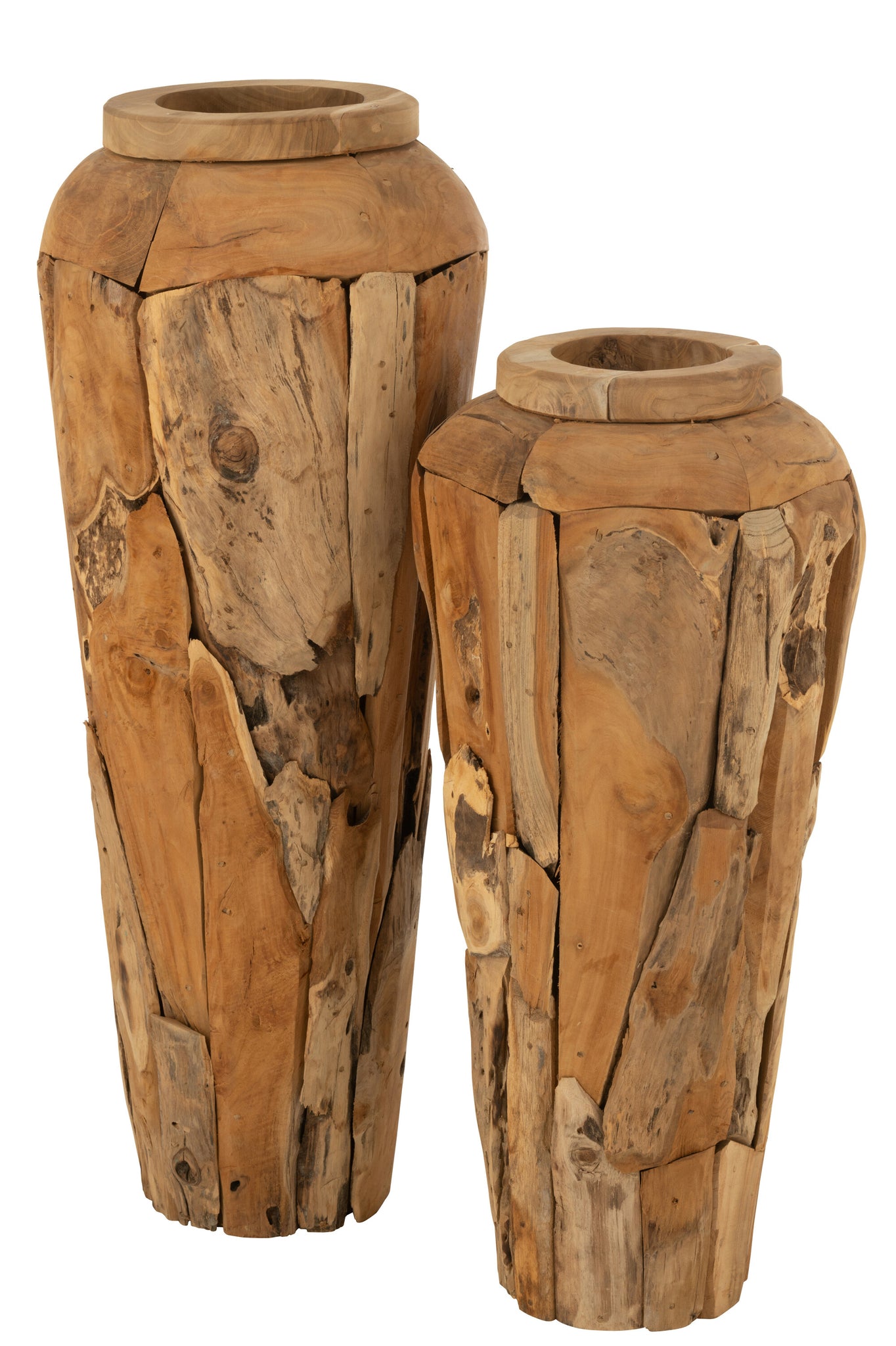 J-LINE VASE TEAKWOOD NATURAL LARGE - Tuincentrum Lopik