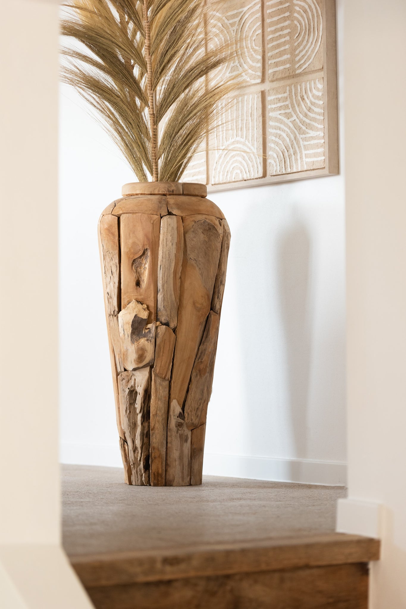 J-LINE VASE TEAKWOOD NATURAL LARGE - Tuincentrum Lopik